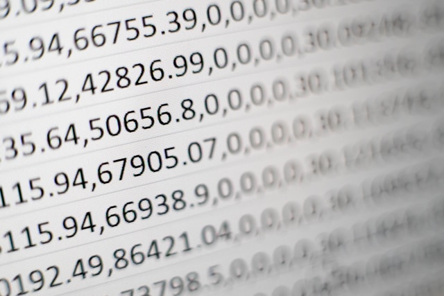 Close up of a CSV file by Mika Baumeister